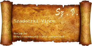 Szadeczki Vince névjegykártya